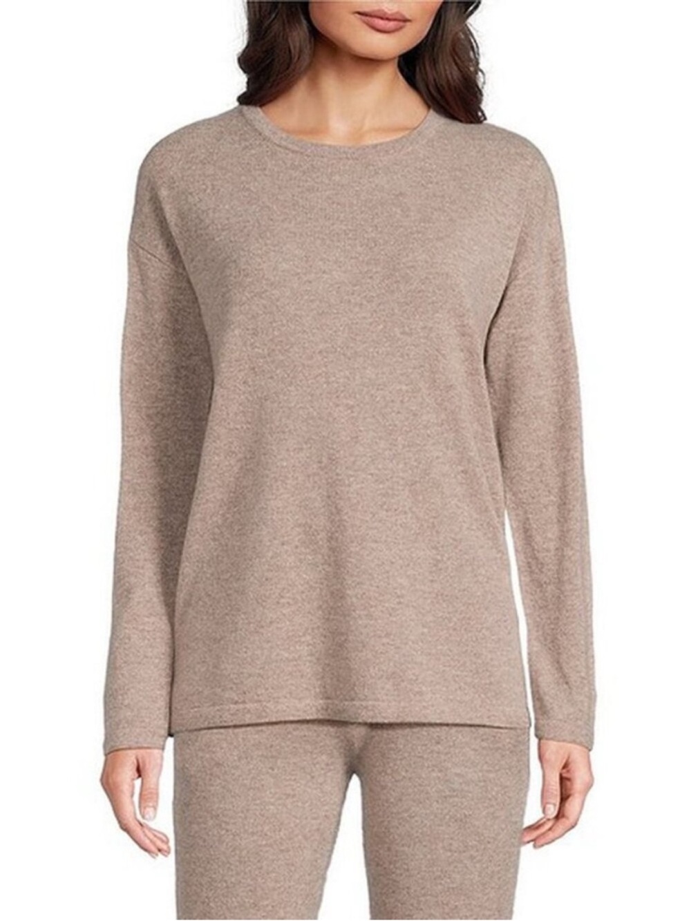 Van Winkle & Co Women's Long-Sleeve Cashmere Lounge Top in Taupe